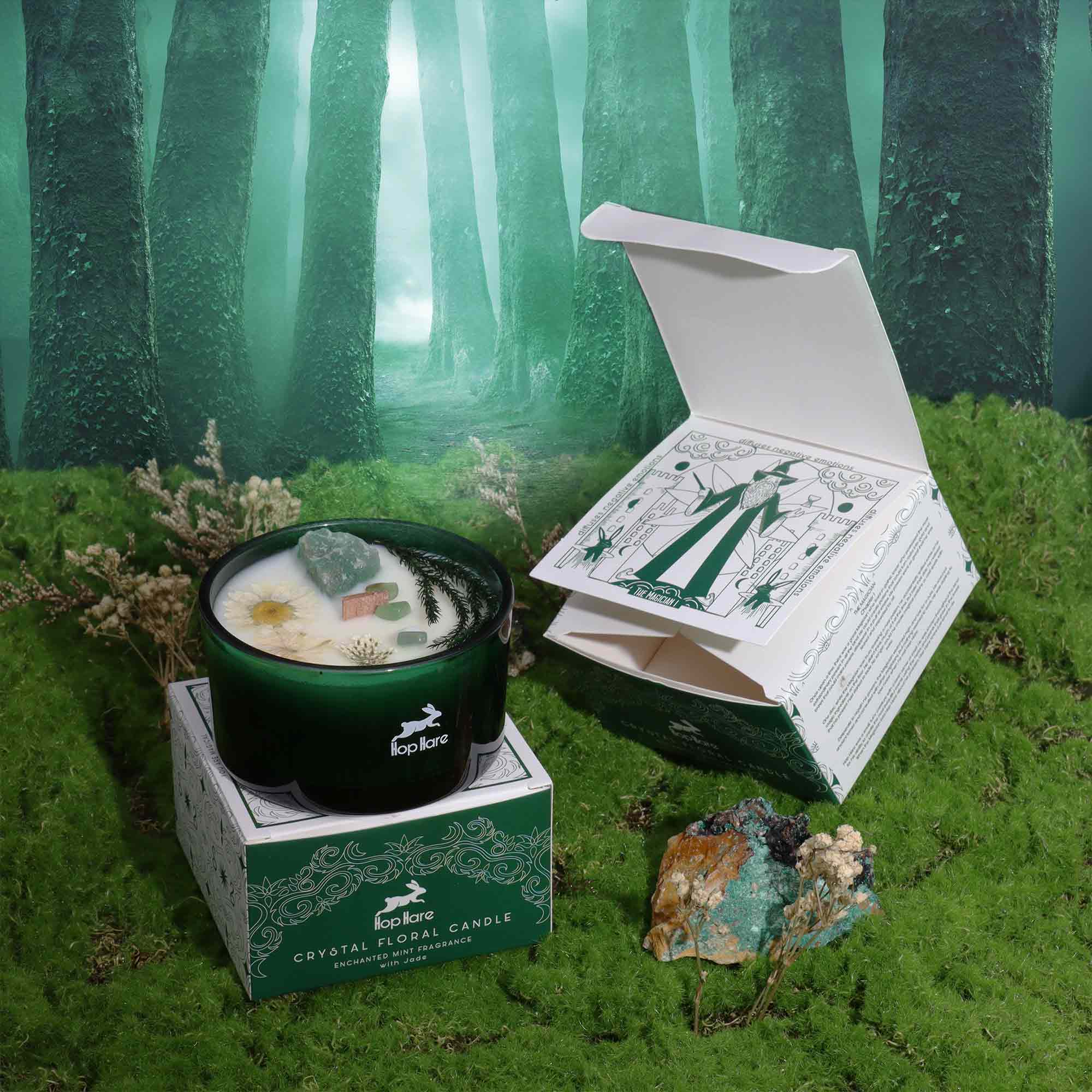 Hop Hare Lumânare cu Flori și Cristale - Magician