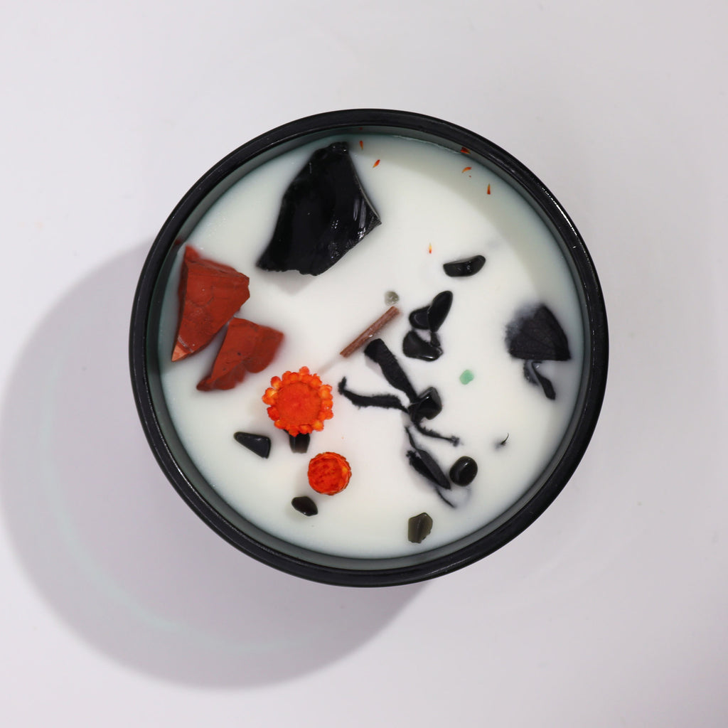 Hop Hare Lumânare cu Flori și Cristale - Diavol