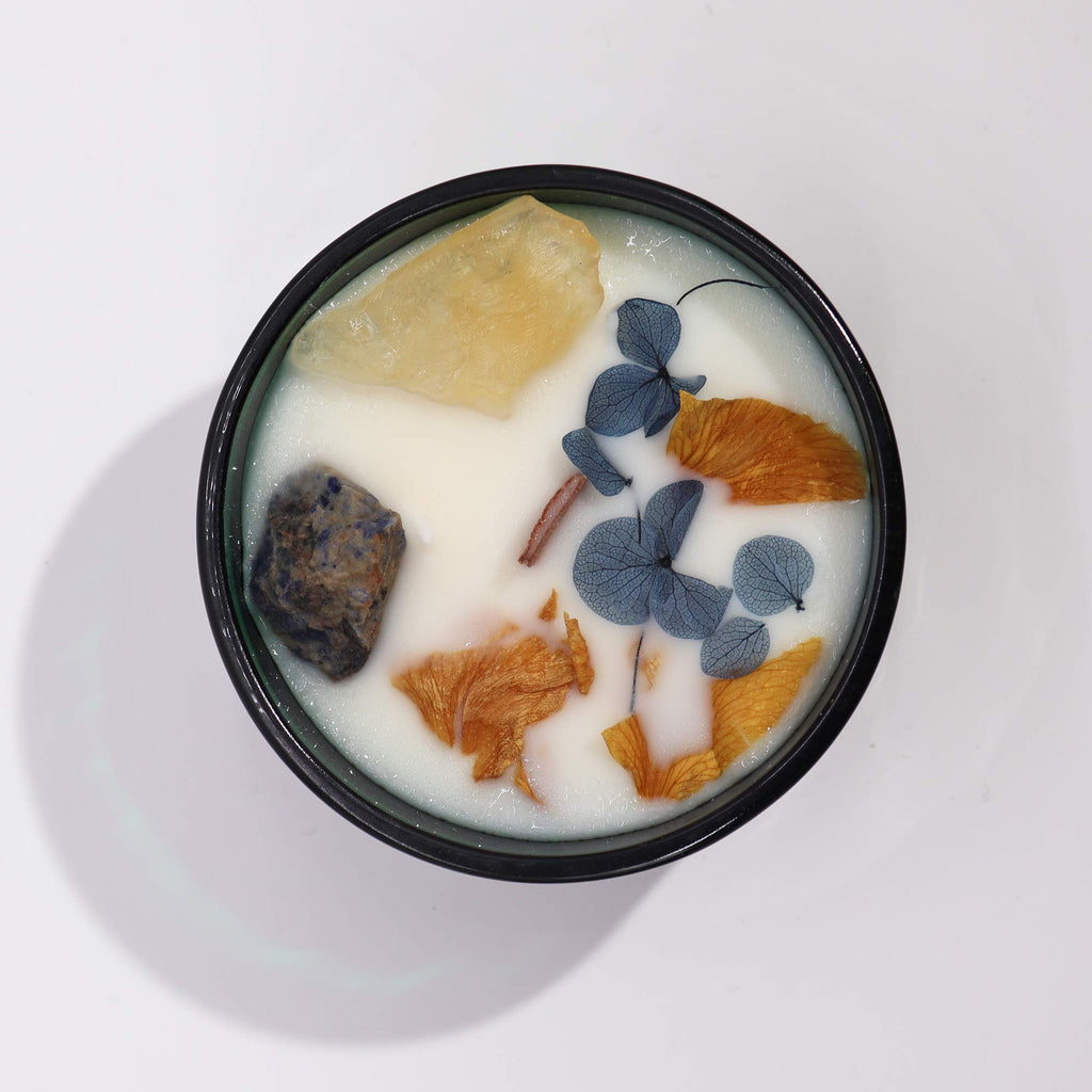 Hop Hare Lumânare cu Flori și Cristale - Soare