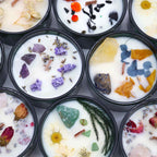 Hop Hare Lumânare cu Flori și Cristale - Îndrăgostiții