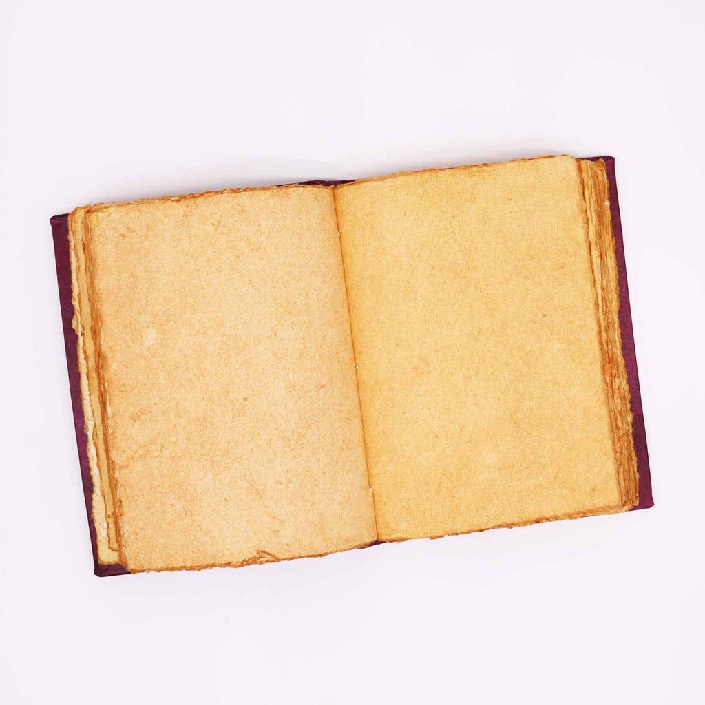 Agendă de Piele Groasă RoÇie - Hamsa Decor Zinc - 200 pagini cu Chenar Decorativ - 26 x 18 cm