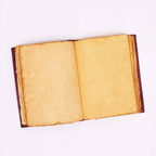 Agendă de Piele Groasă RoÇie - Hamsa Decor Zinc - 200 pagini cu Chenar Decorativ - 26 x 18 cm