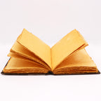 Agendă de Piele Groasă Maro - Trandafir - 200 pagini cu Chenar Decorativ - 26 x 18 cm