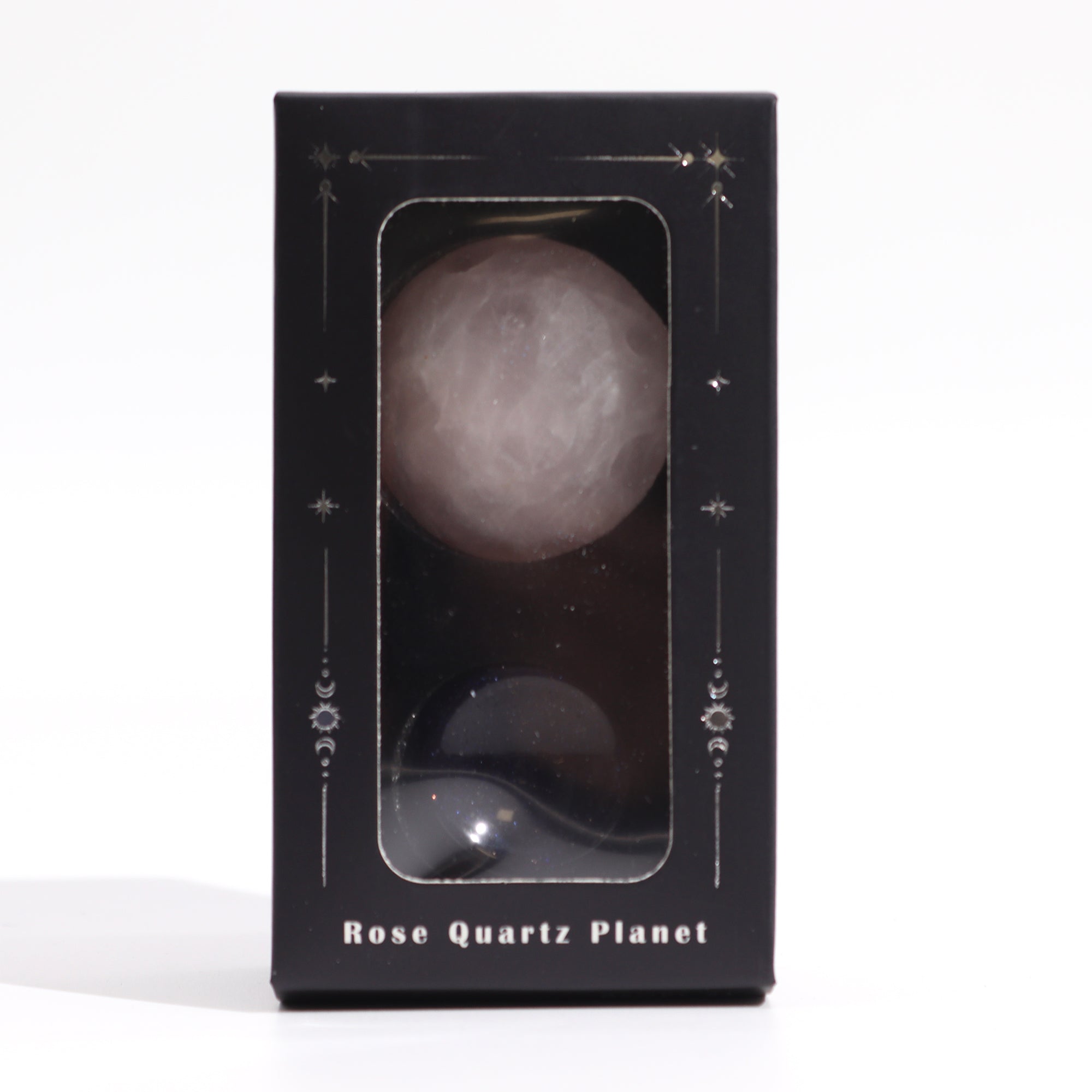 Planetă din Cuarț Roz pe un Suport Solar Goldstone - 40mm