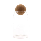 Borcan Rustic din Sticlă cu Capac Bilă de Plută, Transparent – 15 cm