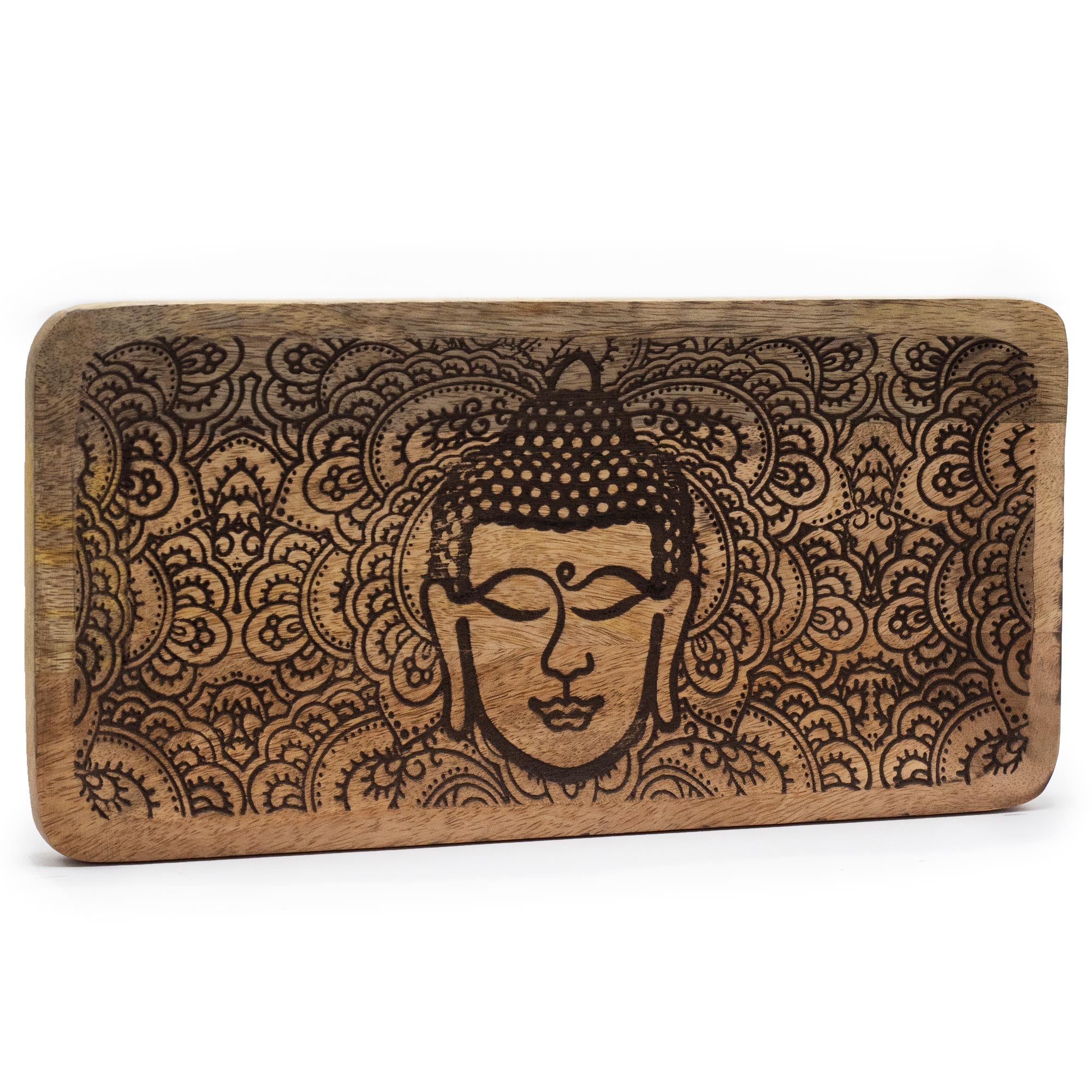 Tavă Lungă 15x2.5cm - Fața Buddha Gravată Neagră