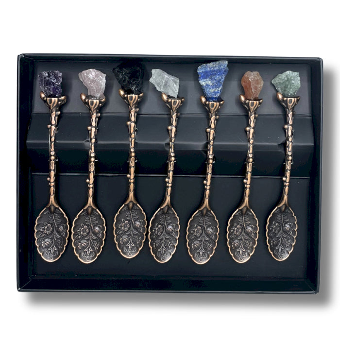 1x Set de 7 Linguri Magice din Bronz cu Pietre Prețioase (47,43 RON)