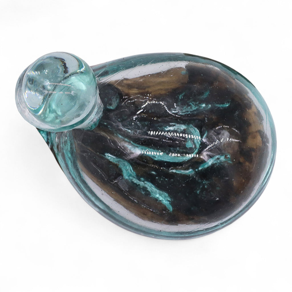 Carafă în Formă de RățuÇcă din Sticlă Topită pe Lemn, cu Dop