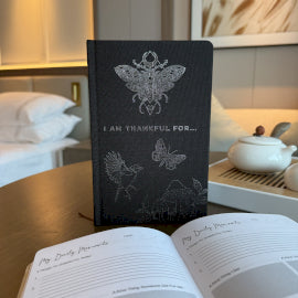 Jurnal de RecunoÇtință Negru – 120 de pagini – I am Thankful For… cu Margine Argintie