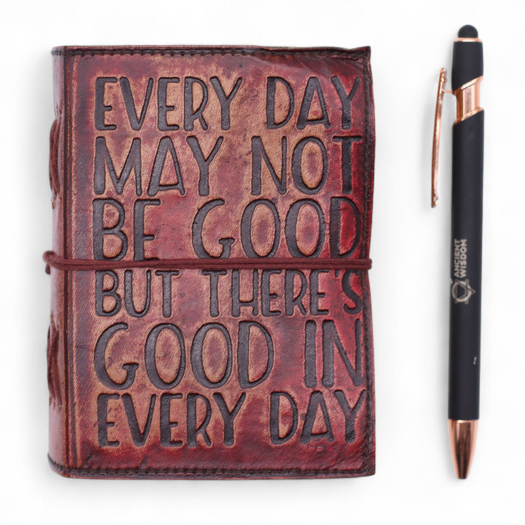 Agendă din Piele cu Margini Neregulate (12,9 cm) – Every Day May Not Be Good