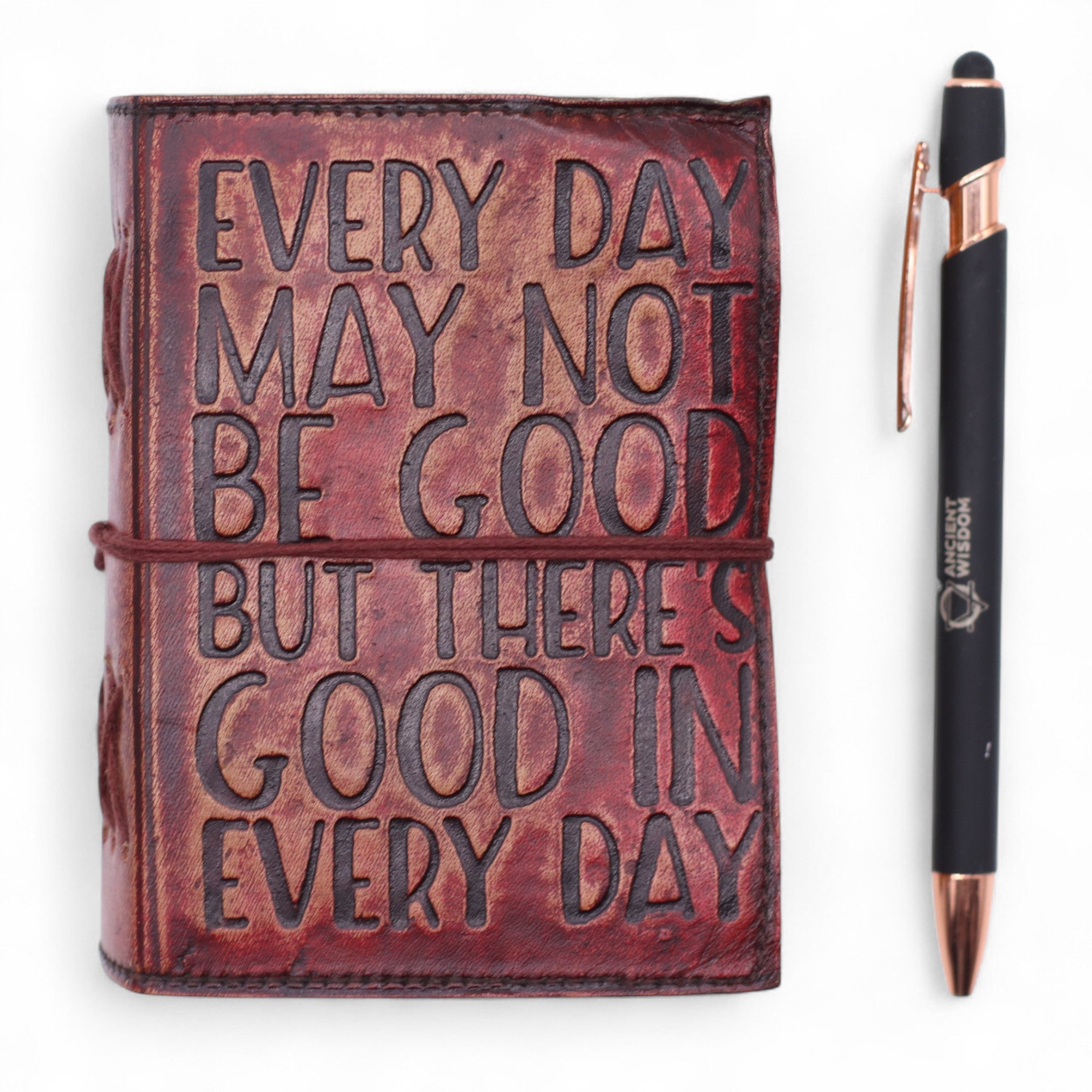 Agendă din Piele cu Margini Neregulate (12,9 cm) – Every Day May Not Be Good