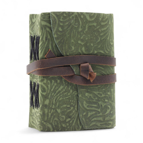 Agendă din Piele cu Margini Neregulate (12,9 cm) – Model Green Maze