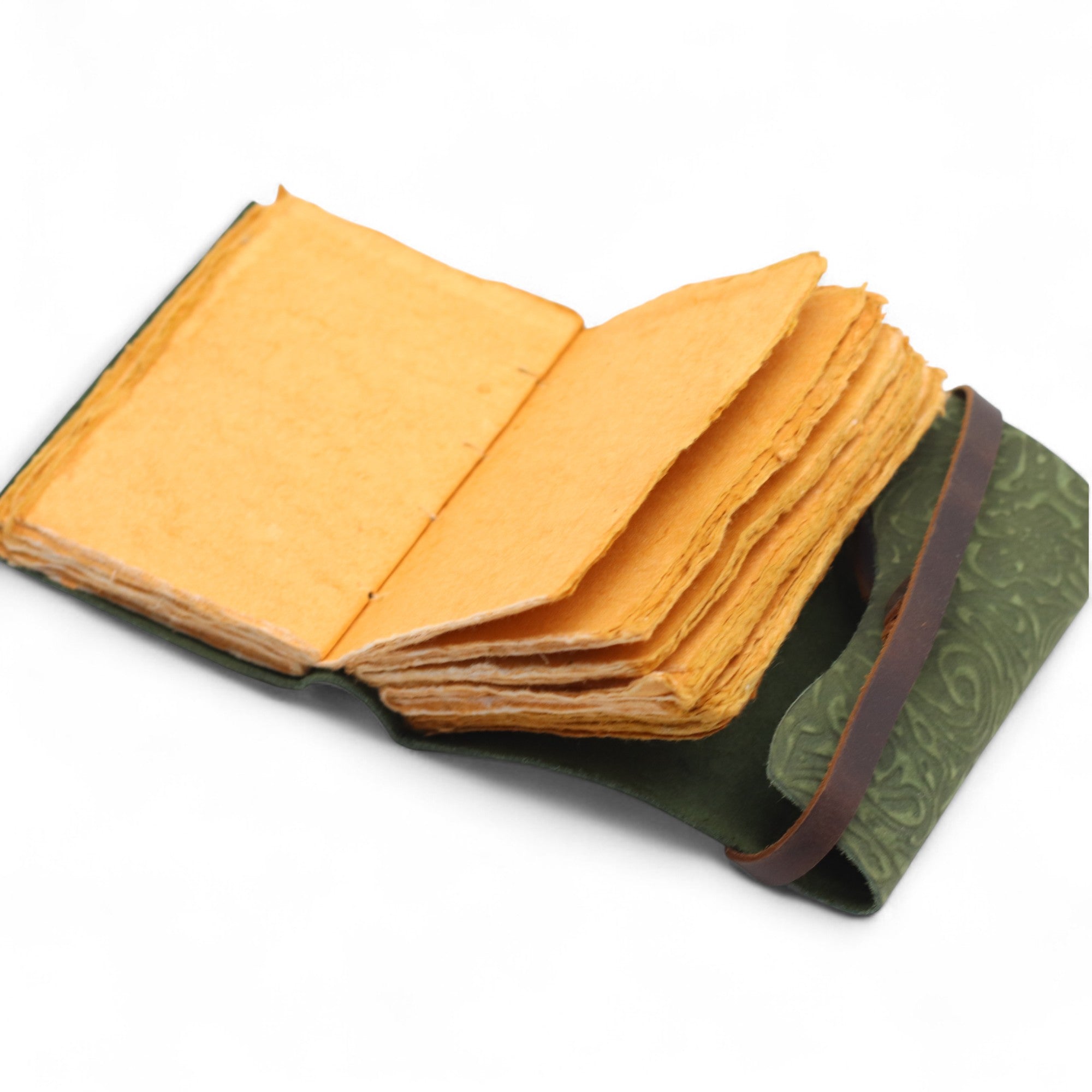 Agendă din Piele cu Margini Neregulate (12,9 cm) – Model Green Maze