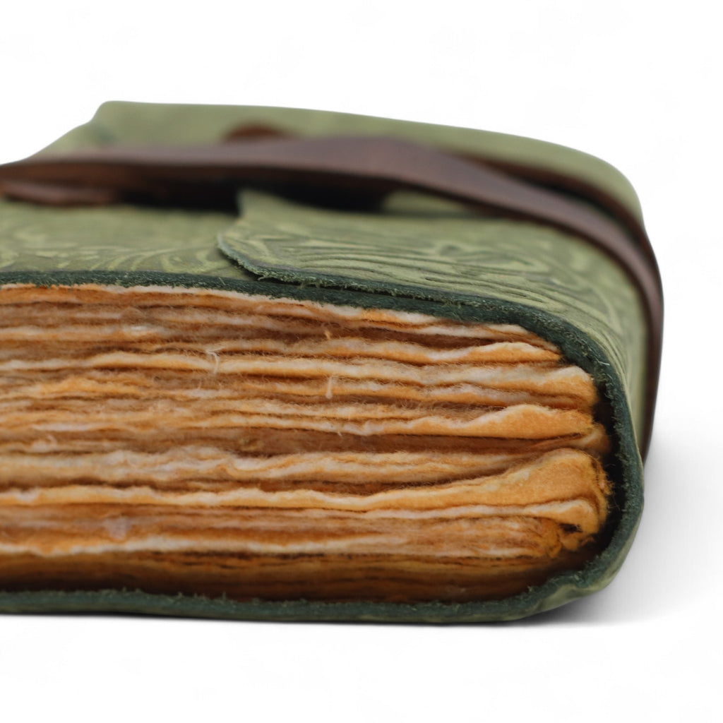 Agendă din Piele cu Margini Neregulate (12,9 cm) – Model Green Maze