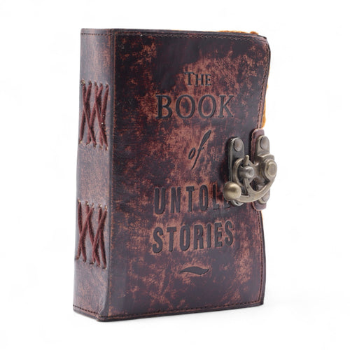 Agendă din Piele cu Margini Neregulate (10 cm) – The Book of Untold Stories