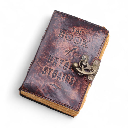 Agendă din Piele cu Margini Neregulate (10 cm) – The Book of Untold Stories