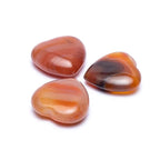 Carnelian heart worry stones -- 3.0 cm