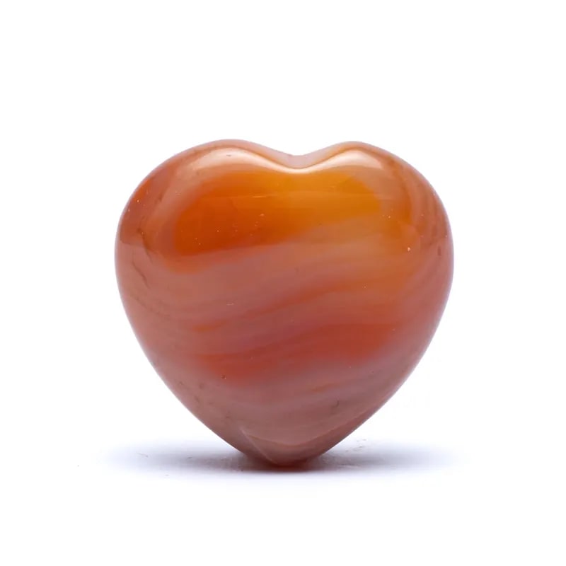 Carnelian heart worry stones -- 3.0 cm