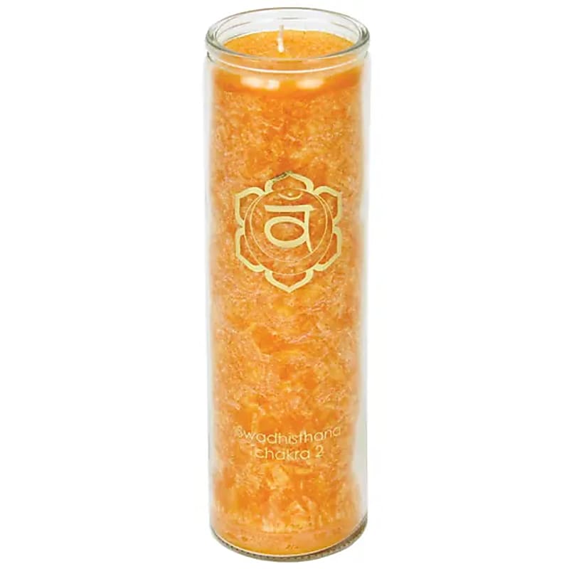 Aromatic Candle Stearin 2nd Chakra 100 hours -- 21x6.5 cm