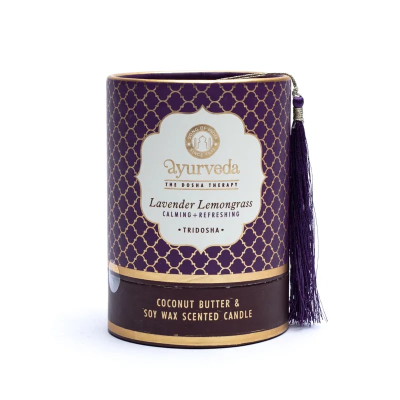 Tridosha lavender lemongrass Ayurveda scented candle -- 200g