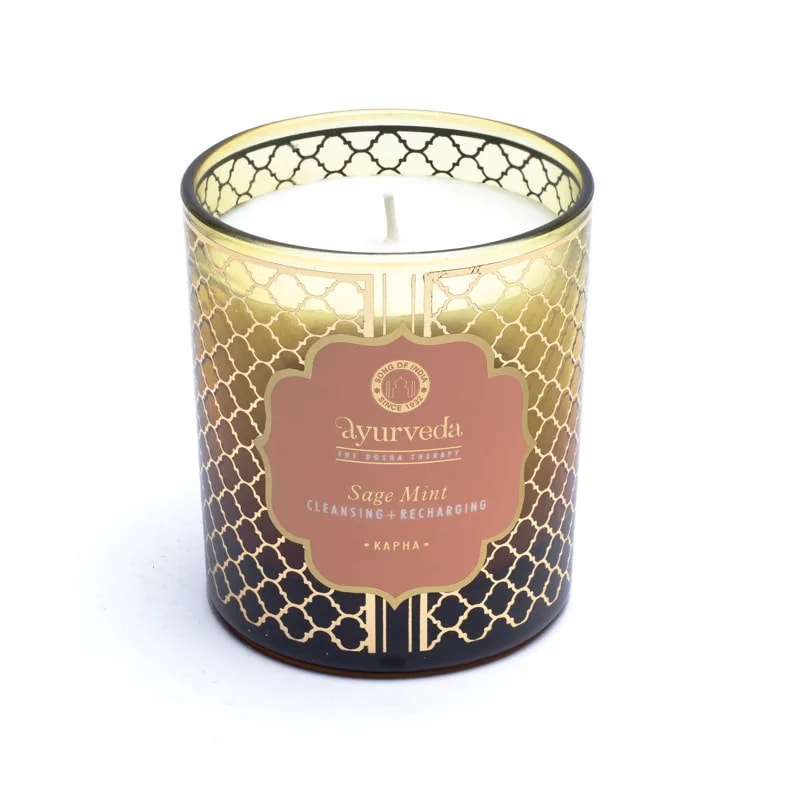 Kapha sage mint Ayurveda scented candle -- 200g