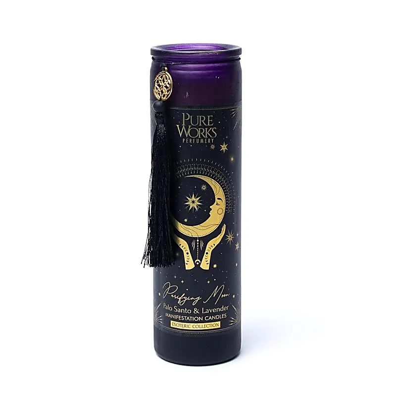 Manifestation candle Purifying Moon in glass with tassel -- 300g