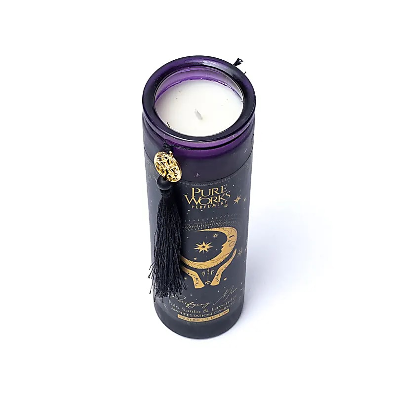 Manifestation candle Purifying Moon in glass with tassel -- 300g