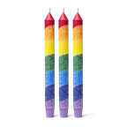 Dinner candle rainbow stearin -- 23x2.2 cm