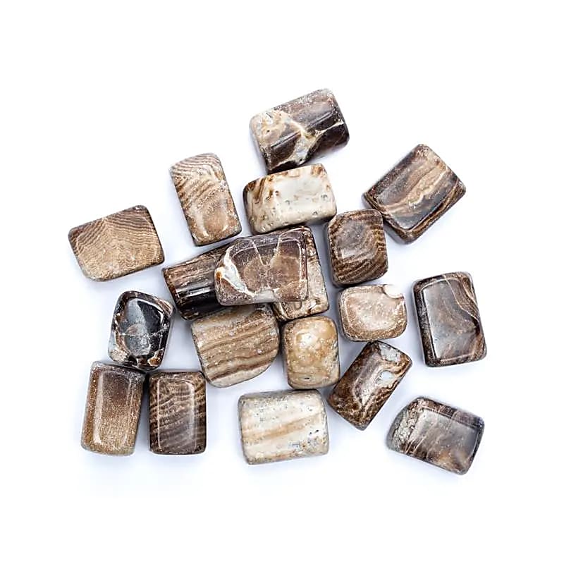 Brown aragonite tumbled stones A quality -- ±500g; ±2-3cm