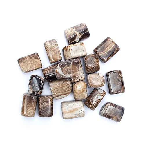 Brown aragonite tumbled stones A quality -- ±500g; ±2-3cm