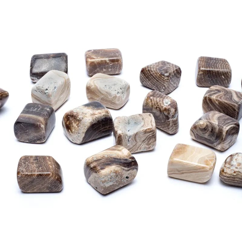 Brown aragonite tumbled stones A quality -- ±500g; ±2-3cm