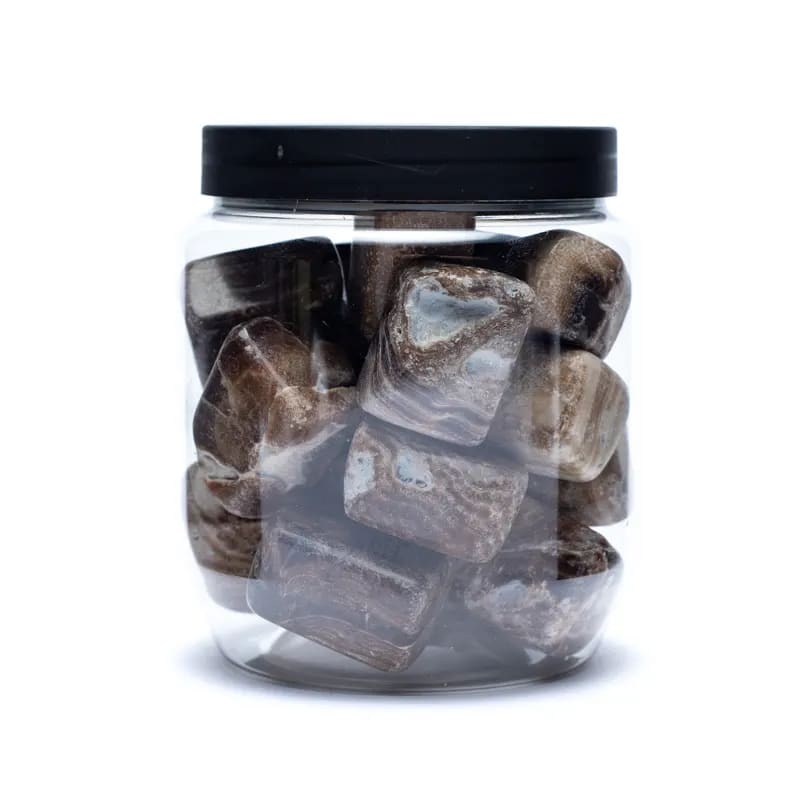 Brown aragonite tumbled stones A quality -- ±500g; ±2-3cm