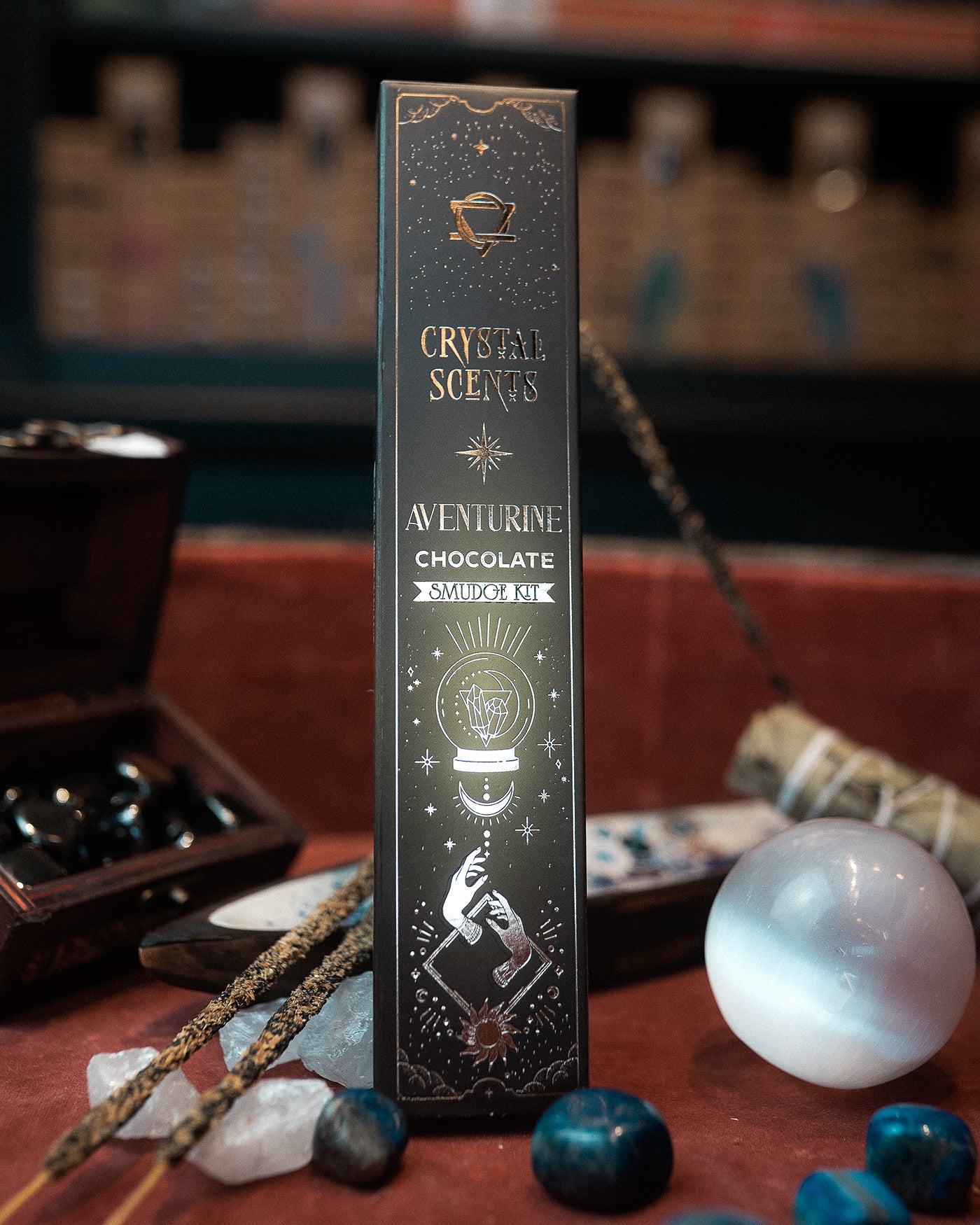 Bețișoare Parfumate cu Cristal de Aventurin – Ciocolată