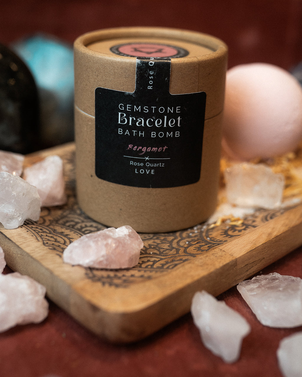 Bombă Spumantă de Baie cu Brățară Cuarț Roz