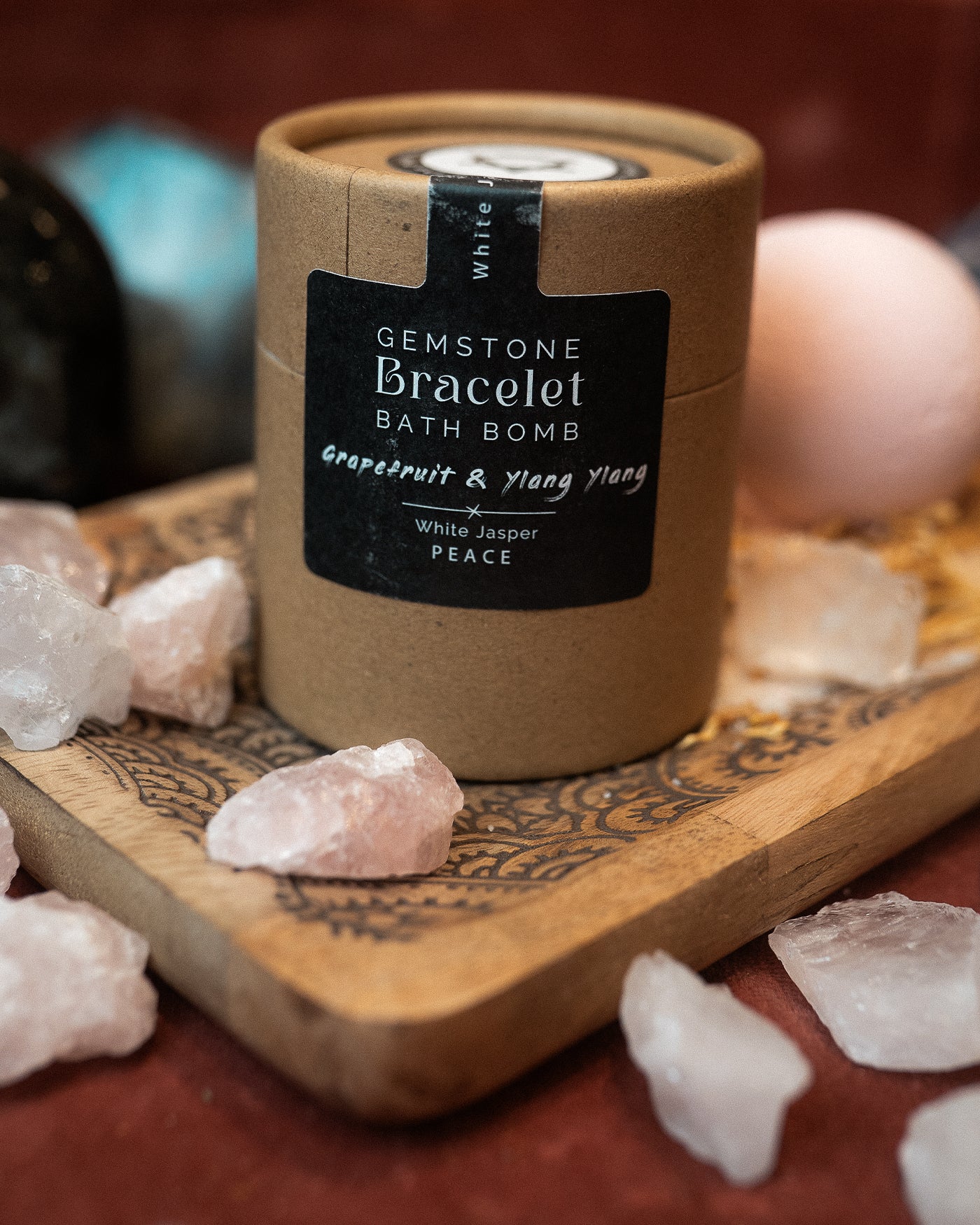 Bombă Spumantă de Baie cu Brățară Jasp Alb