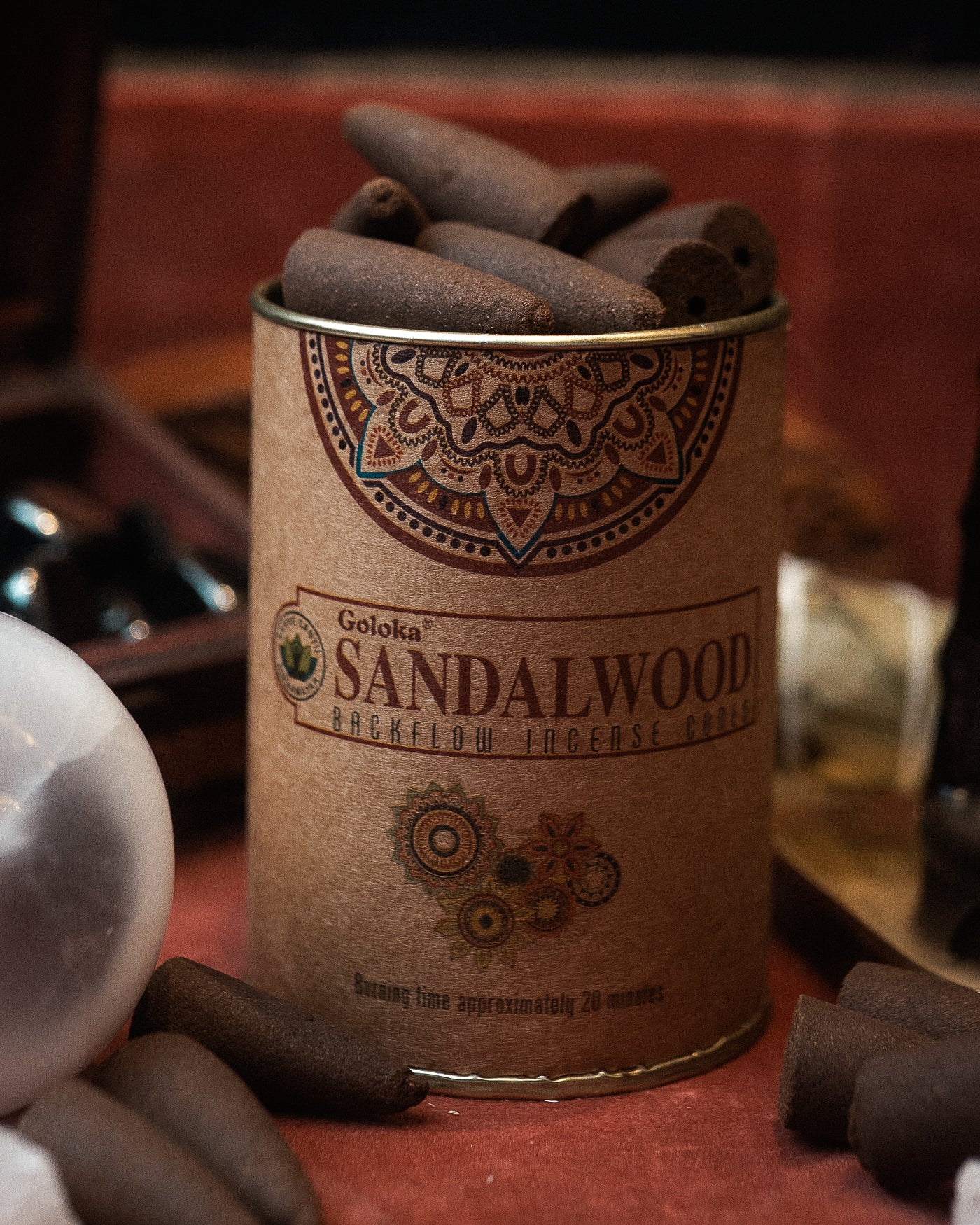 Conuri de Tămâie Backflow cu Lemn de Santal – Goloka Sandalwood
