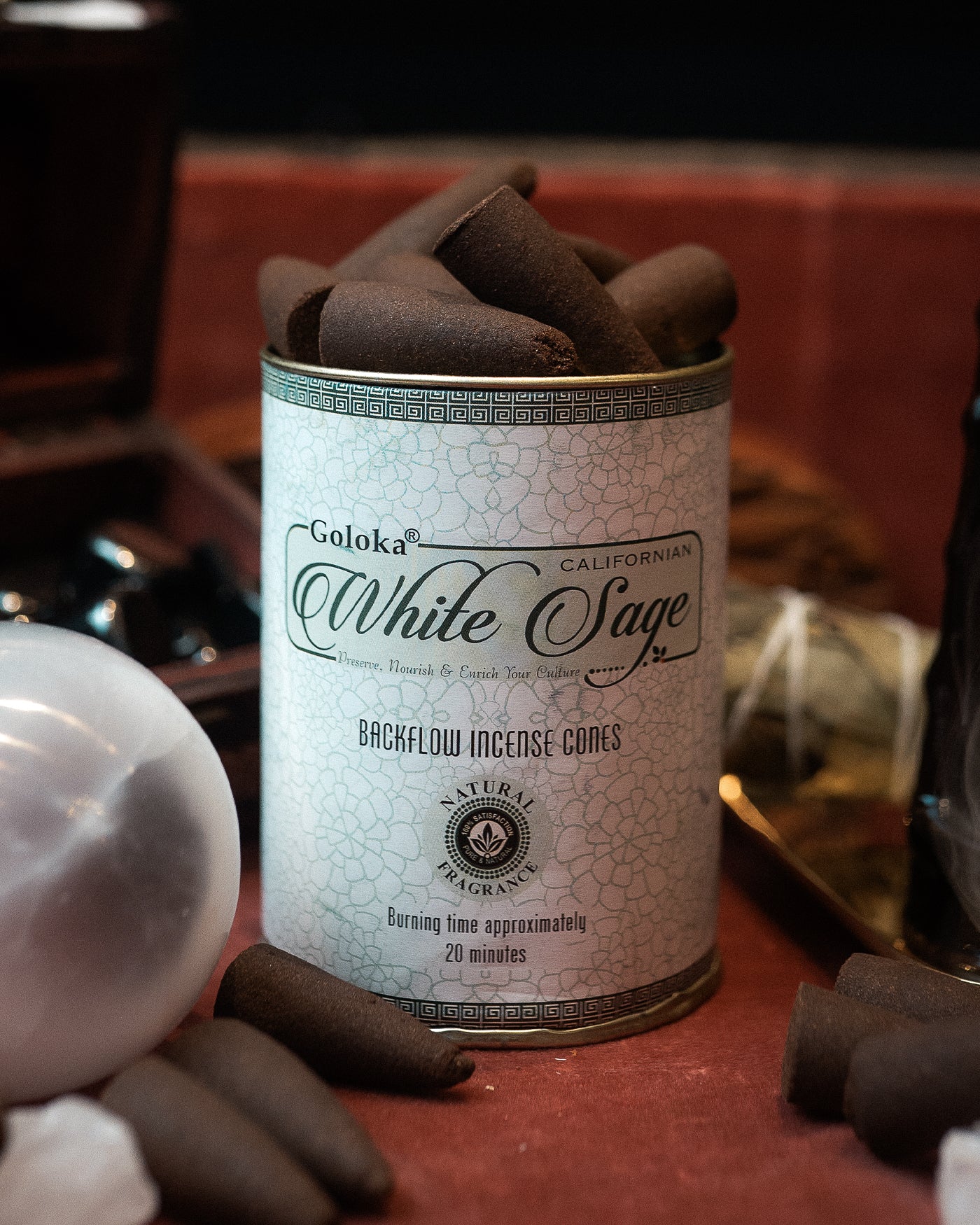 Conuri de tămâie backflow Goloka – White Sage