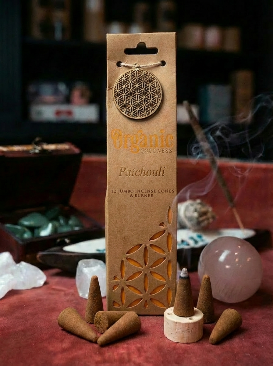 Conuri Parfumate Organice Organic Goodness – Patchouli + Suport Ceramic