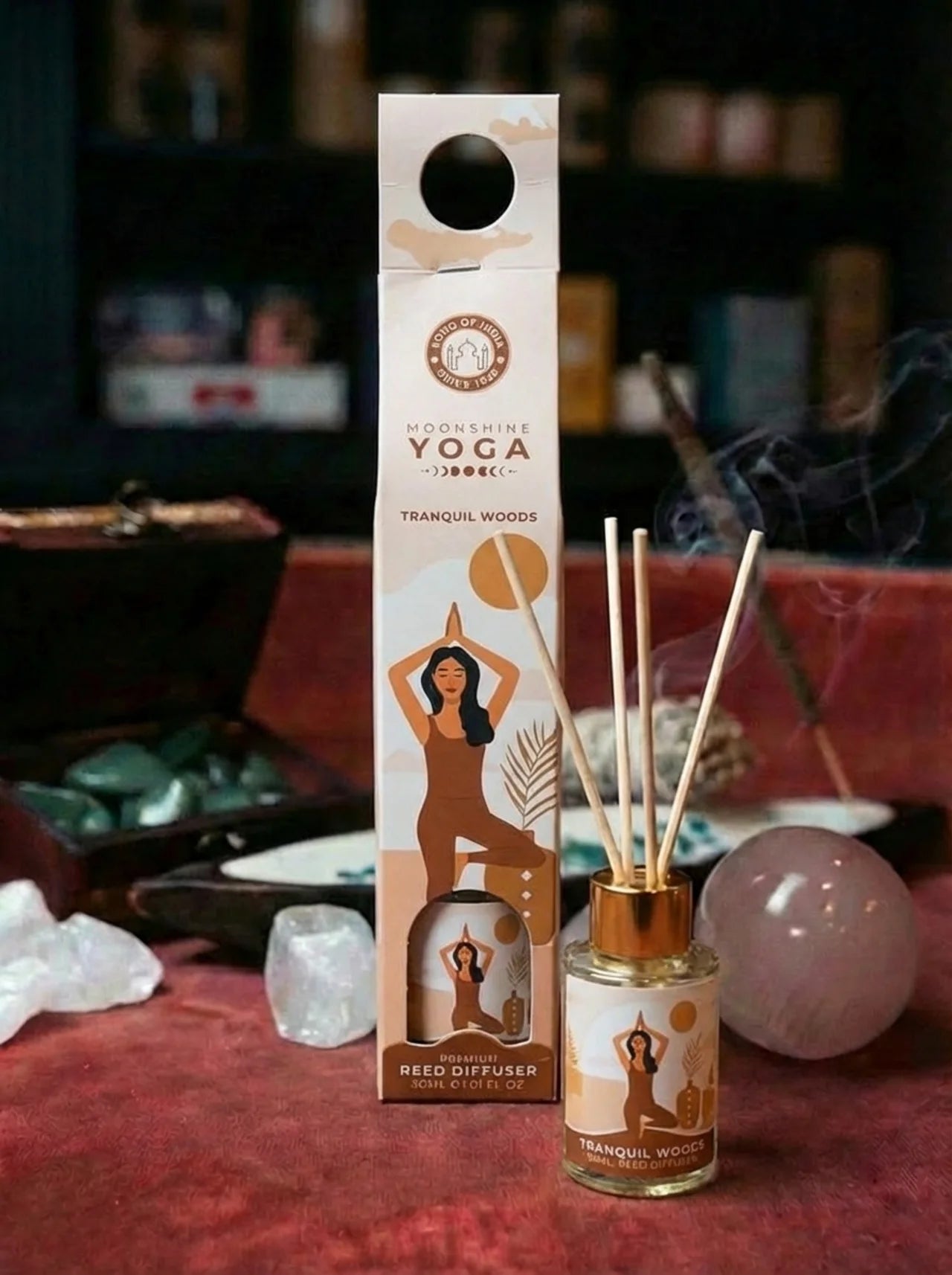 Difuzor Parfum cu Bețișoare Moonshine Yoga – Tranquil Woods – 30 ml