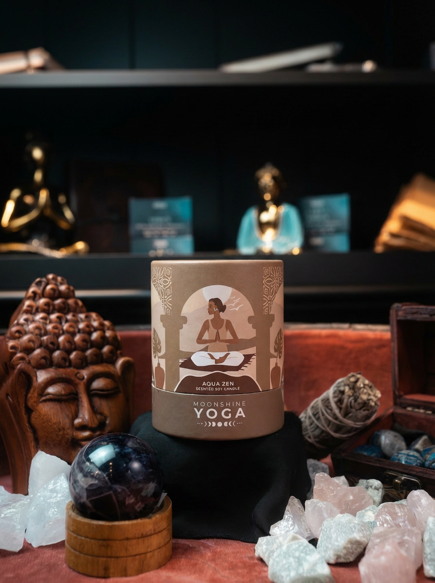 Lumânare Parfumată din Ceară de Soia Moonshine Yoga – Aqua Zen – 128 g