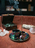 Suport pentru Bețișor Palo Santo și pentru Fumigație – Mandala – Curcubeu Metalic