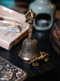 Dorje (Vajra) și Clopot Tibetan din Bronz – Set Mic pentru Meditație