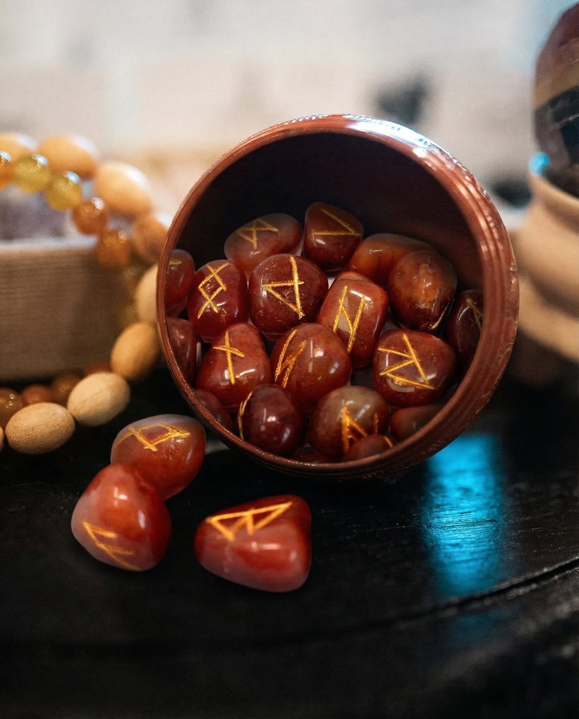 Set Pietre Rune din Aventurin Roșu – pentru Divinație