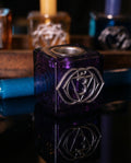 Suport lumânare cub din sticlă albastru cobalt – Third Eye - poza