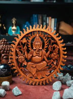 Panou Sculptat din Lemn – Ganesha