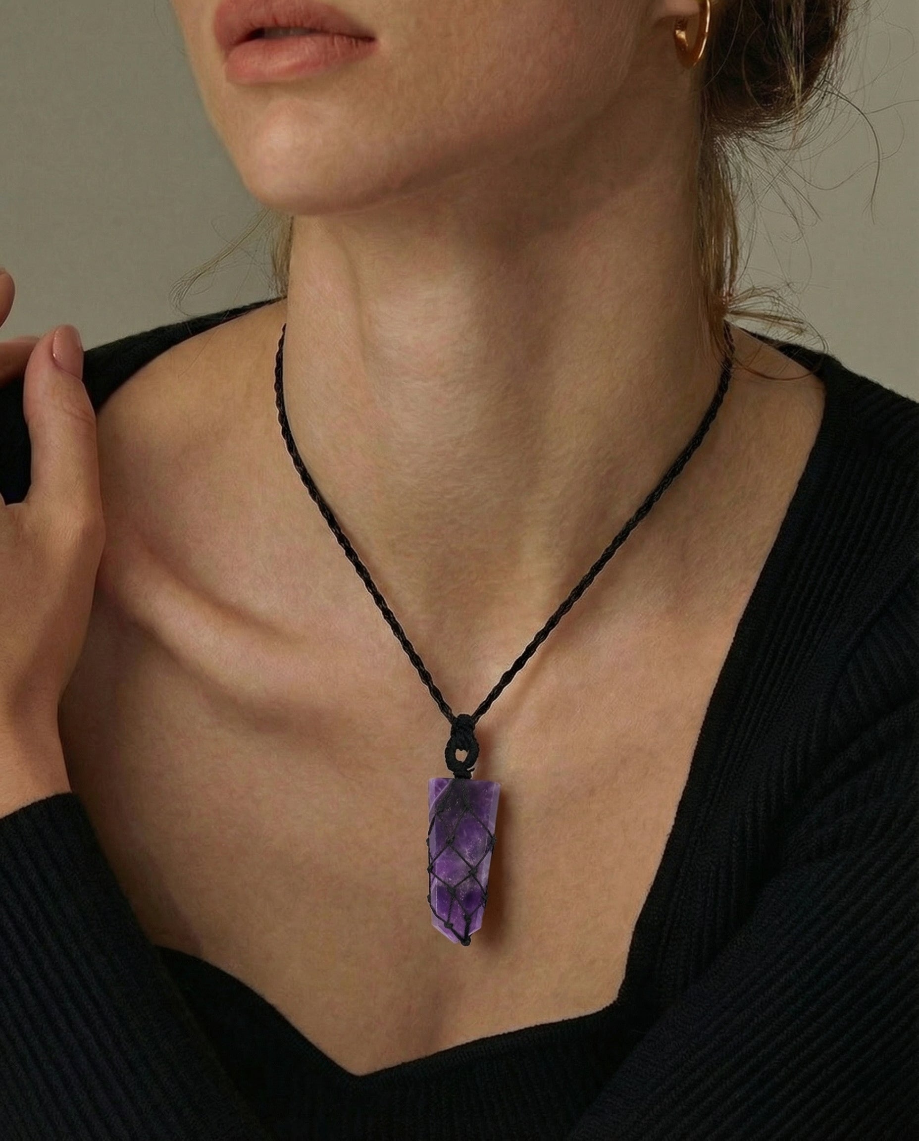 Pandantiv din Ametist Împletit