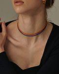 Colier din Piele Multicolor cu Închizătoare Lobster - 45 cm