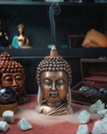 Arzător de tămâie backflow – Cap de Buddha, finisaj bronz