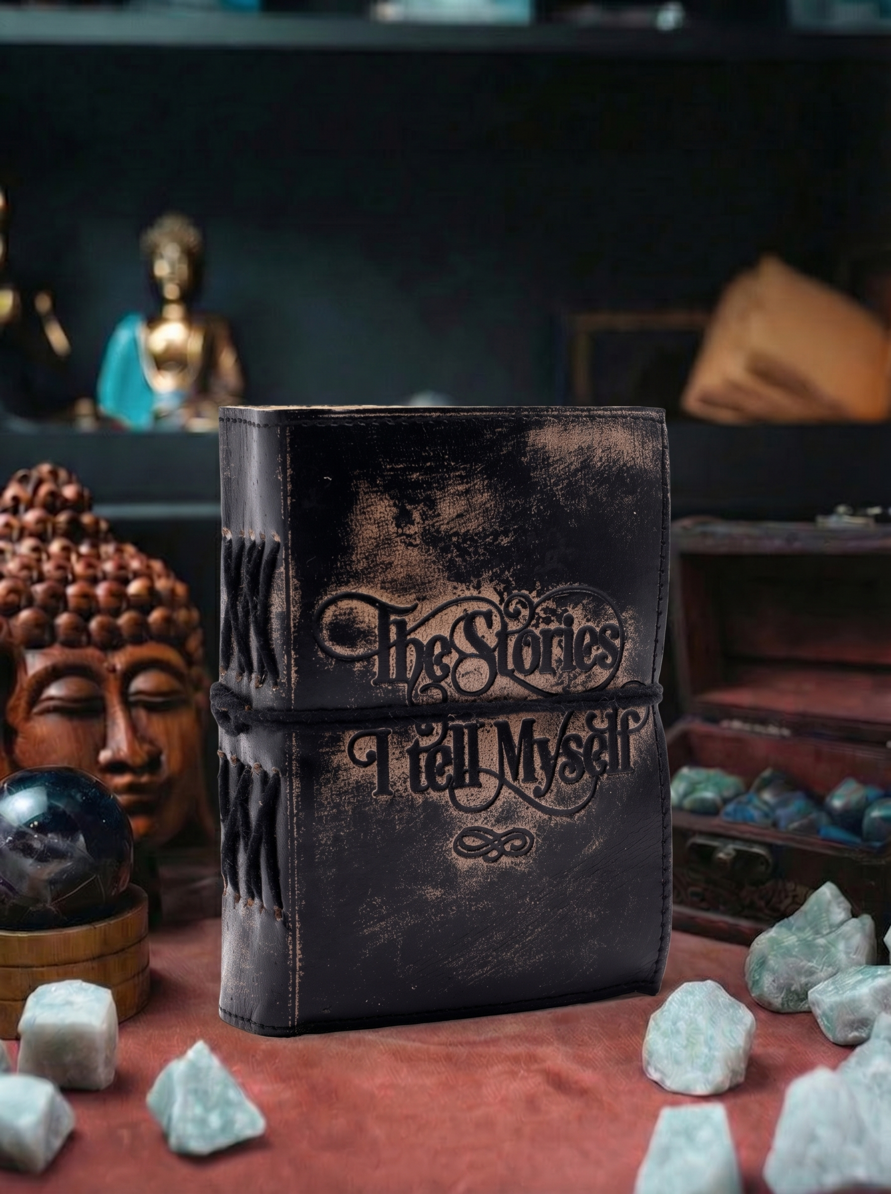 Agendă din Piele cu Margini Neregulate (12,9 cm) – The Stories I Tell Myself