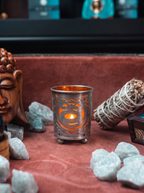 Suport lumânare Chakra – Sacrală (Sacral) | Sticlă portocalie
